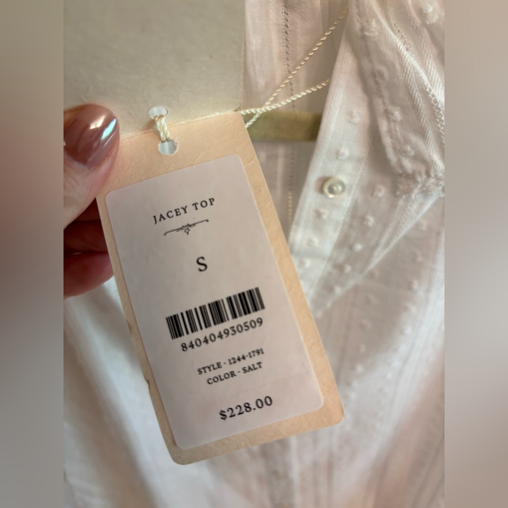 Doen White Button Down Shirt - Picture 3 of 3